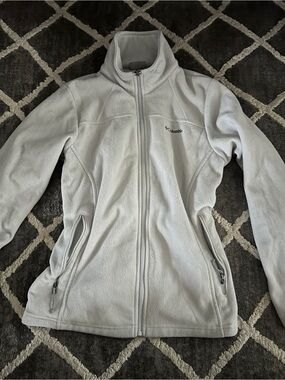 Columbia Light Gray Full‑Zip Fleece Jacket